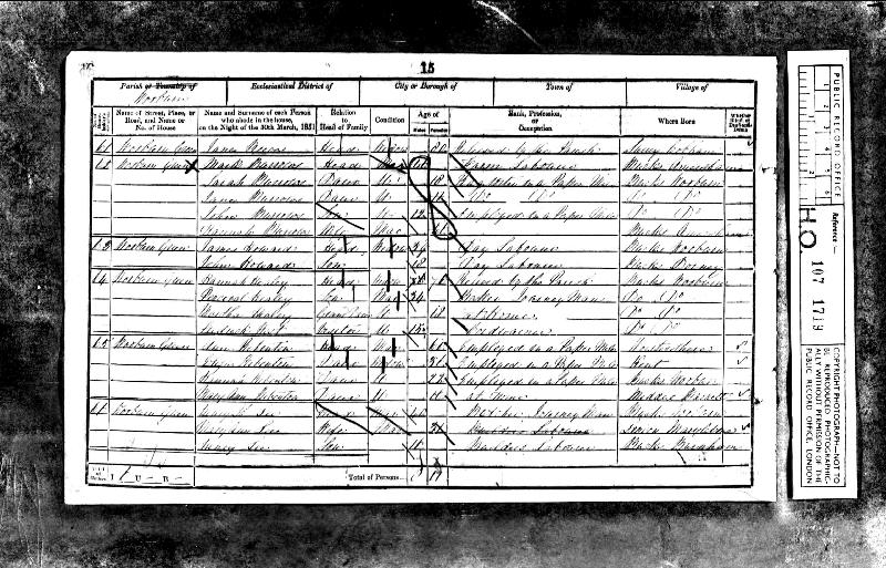 Rippington (Ann nee Gould) 1851 Census